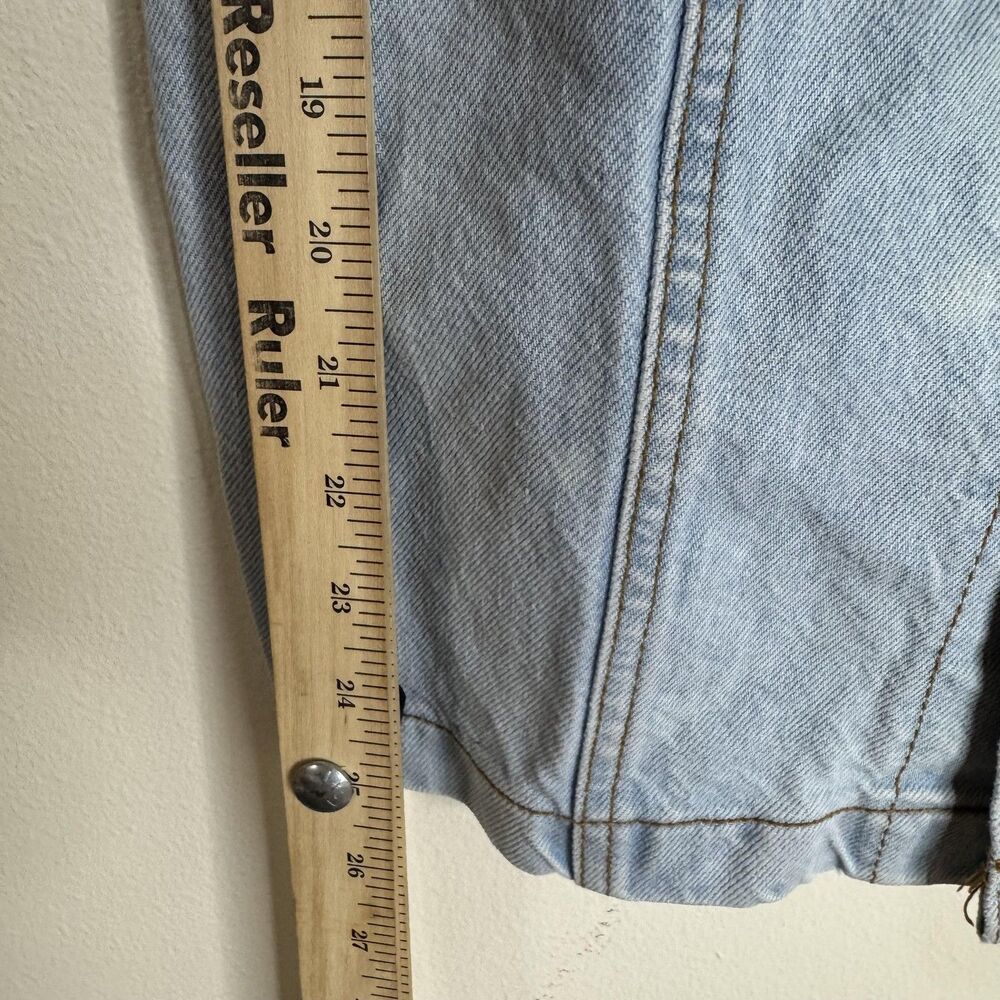Vintage Bongo Dress Womens 5 Light Wash Denim Button Front Crossback Mini 90s - Picture 6 of 11
